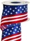 Patriotic Stars and Stripes Wired Satin Ribbon,American Flag Ribbon 2-1/2 Inch x Continuous 10 Yard,Red/White/Blue,4th of July Ribbon
